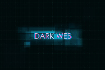 Poster - Creative digital text on dark background. Dark web, technology and ai concept. 3D Rendering.