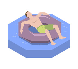 Poster - Swimming Isometric Illustration