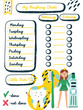 Kids dental brushing teeth chore charts. Children Notepad schedule template with character Fairy Tooth. Vector cartoon flat illustration clipart