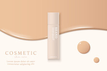 liquid foundation and cosmetics product ads template.