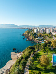 Wall Mural - Aerial view of the cliffs of Antalya, Turkey on a sunny and clear day