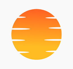 Wall Mural - sun icon symbol isolated on white background.