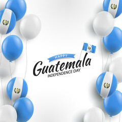 Wall Mural - Vector Illustration of Guatemala Independence Day. Background with balloons
