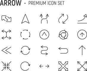 Poster - Editable vector pack of arrow line icons.