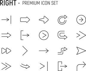 Wall Mural - Editable vector pack of right line icons.