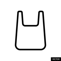 Poster - Plastic bag vector icon in line style design for website design, app, UI, isolated on white background. Editable stroke. Vector illustration.