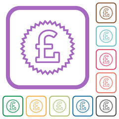 Wall Mural - English Pound sticker alternate simple icons