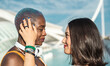 © ADDICTIVE STOCK - Couple of multiethnic lesbian women looking at each other