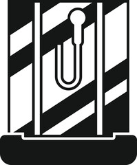 Sticker - Bathroom cabin icon simple vector. Glass door