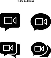 Aufkleber - video call, online meeting, education, learning, training or web video conference, glyph vector black icon. Work from home concept. Illustration for: app, design, 