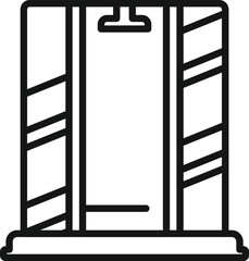 Wall Mural - Shower cabin icon outline vector. Glass door