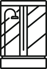 Poster - Wall washroom cabin icon outline vector. Shower stall