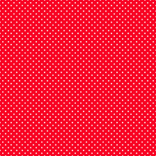 Polka Dot Texture, White On Red Polka Dot Seamless Pattern As Background