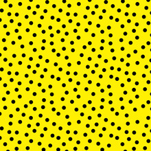 Polka Dot Texture, Black On Yellow Polka Dot Pattern As Background
