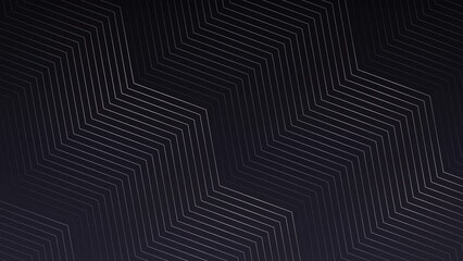 Fototapete - 4k Abstract luxury black grey gradient backgrounds with animated zigzag golden metallic stripes. Elegant horizontal banner. Copy space. Dark backdrop 3D