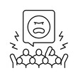 agression people line icon vector illustration