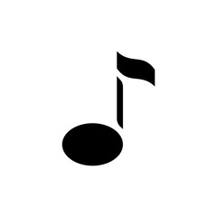 Wall Mural - Musical note black glyph ui icon. Pitch, duration. Simple filled line element. User interface design. Silhouette symbol on white space. Solid pictogram for web, mobile. Isolated vector illustration