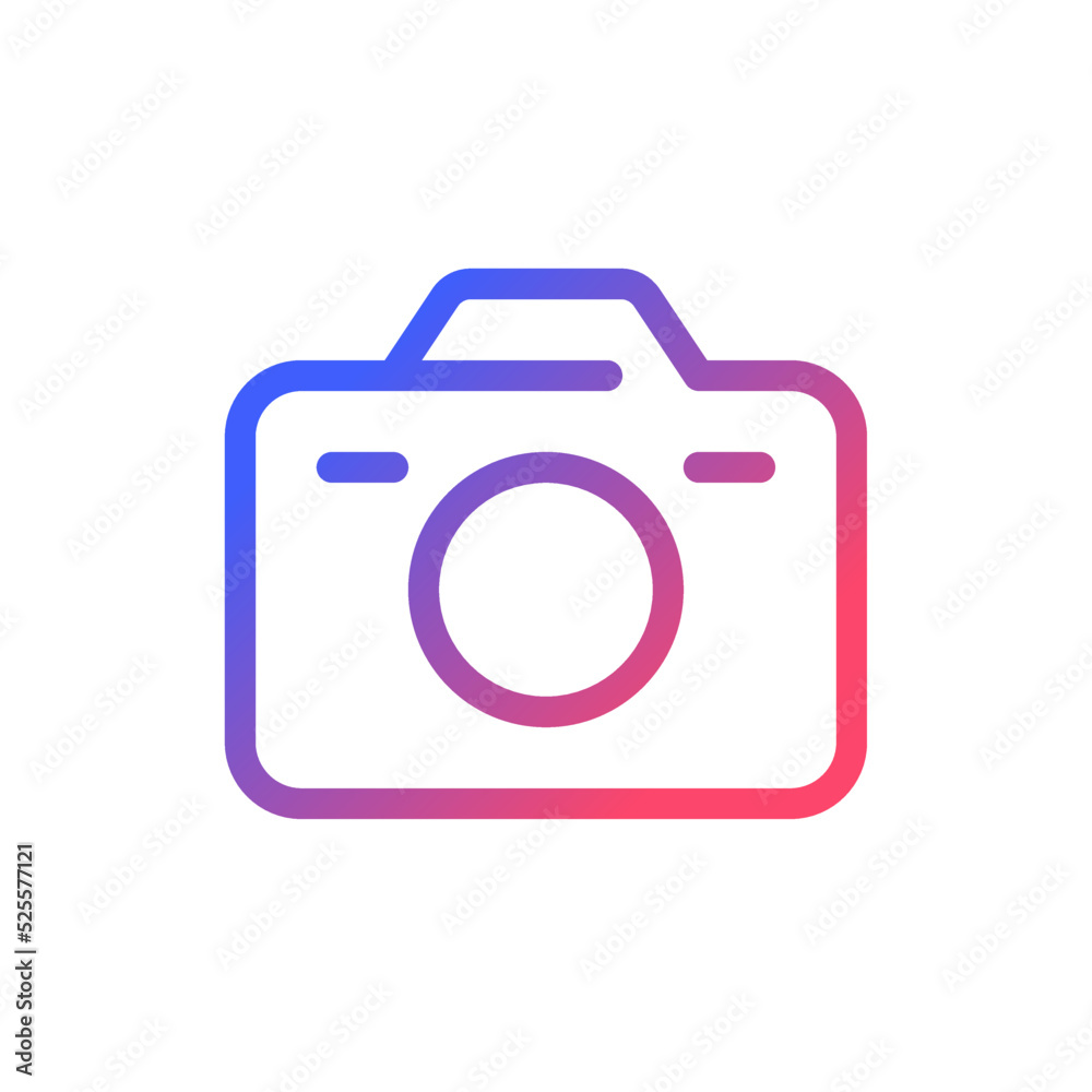 Camera pixel perfect gradient linear ui icon. Digital and analogue ...
