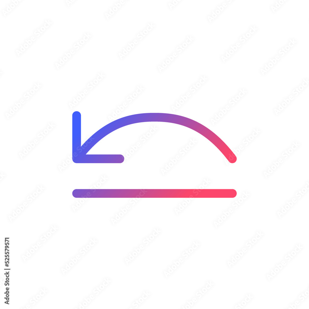 Move backward pixel perfect gradient linear ui icon. Video editor program. Move to previous step. Line color user interface symbol. Modern style pictogram. Vector isolated outline illustration
