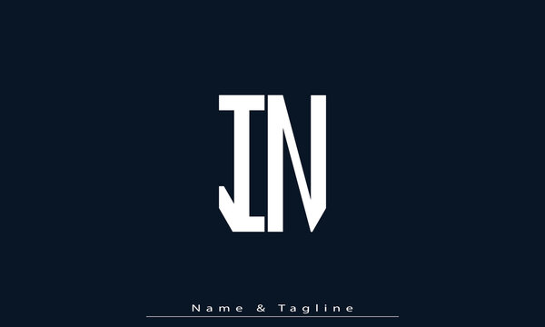Alphabet letters Initials Monogram logo IN , NI