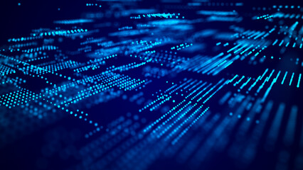 Poster - Abstract Digital Background Science Technology Networks Big Data Link 3D rendering.