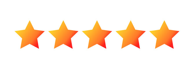Wall Mural - Five stars icons, yellow and orange gradient vibrant colors