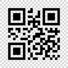 QR Code Icon. Vector QR Code Icon Isolated On Transparent Background