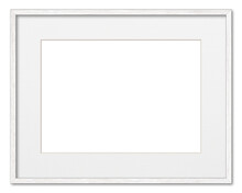 Empty Frame. Blank White Mounted Large Landscape Frame Transparent