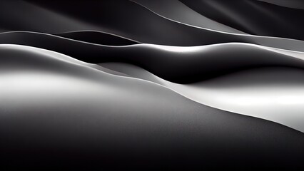 Wall Mural - Black textures wallpaper. Abstract 4k background silk, smooth, waves pattern. Modern clean minimal backdrop design. Black and white high definition. 