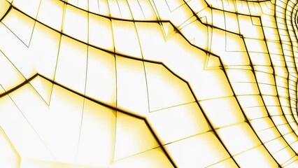 Wall Mural - abstract 3d hi tech fractal rainbow animation in orange color. modern futuristic background, 3d rend