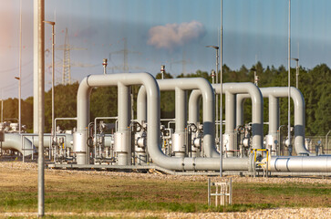 LNG over land gas pipeline system at natural gas station