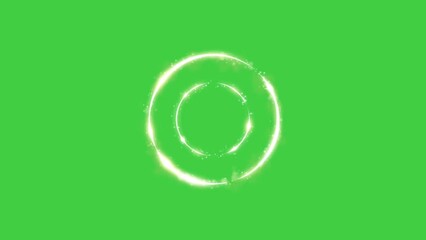 Sticker - Animation of white loading circles on a green screen background