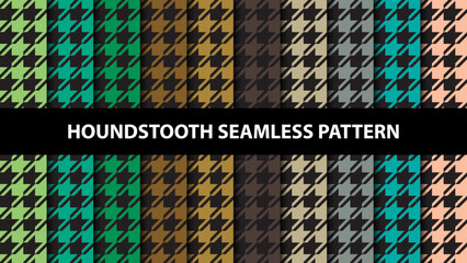 Wall Mural - collection of houndstooth vector seamless pattern