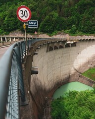 Poster - View of dam over the Danube river in Austria