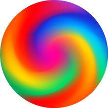 Twisted Swirl Rainbow Color Ball Three Dimensional Design Element