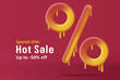 © YarM - Hot sale melting percent sign 3d discount illustration