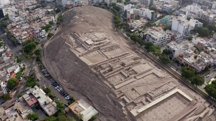 Sticker - Aerial view of the buildings and Huaca Pucllana in Lima, Peru