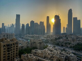 Wall Mural - Dubai skyline at sunset