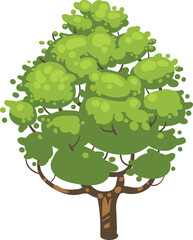 Wall Mural - Linden icon. Cartoon green growing tree symbol