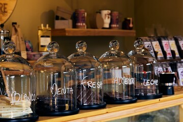 Sticker - Glass pots inside a beautiful coffee shop