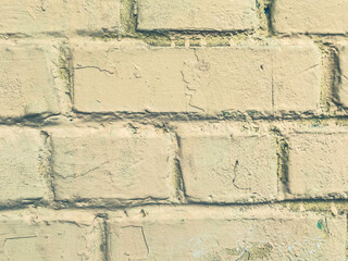 Poster - texture, background. bricks are laid in one row and covered with a beige layer of paint. volumetric 3d texture. concrete mix bricks
