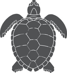 Poster - Swimming turtle icon. Sea animal black symbol