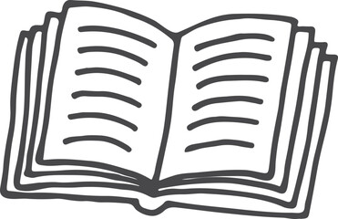 Wall Mural - open book doodle. reading icon. studying symbol