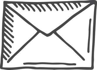 Poster - Mail icon. Envelope doodle. Post letter sign