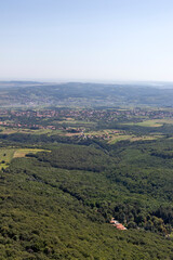 Wall Mural - Landscape from Avala Tower near city of Belgrade, Serbia