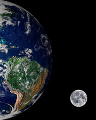 Wall Mural - earth and moon