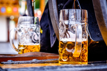 Wall Mural - typical bavarian beer mugs