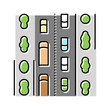 avenue city color icon vector illustration