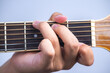 © Rurgrit - G7 chord ,how to arrange guitar chords, beginner guitar, stringed music , minor major basic and close up finger on flat