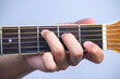 C chord ,how to arrange guitar chords, beginner guitar, stringed music , minor major basic and close up finger on flat